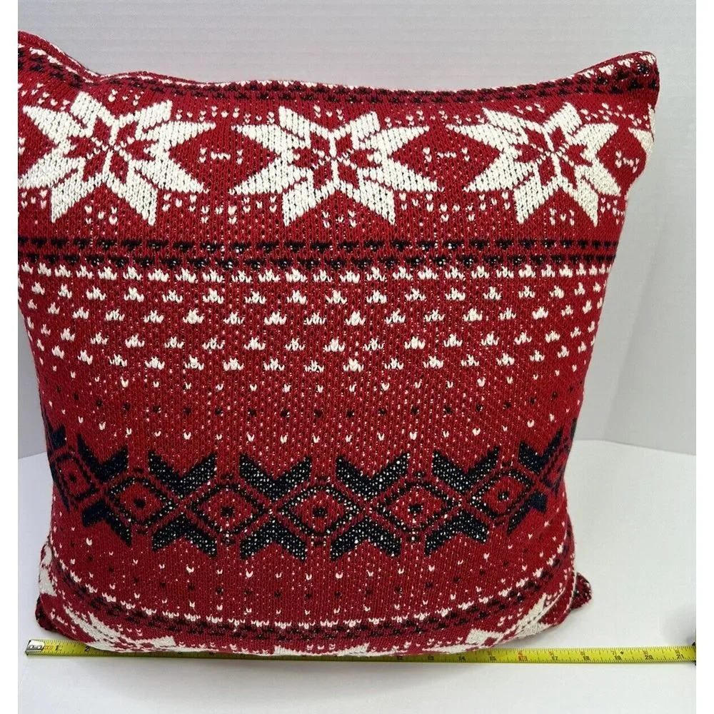Knit Christmas Throw Pillow 18
